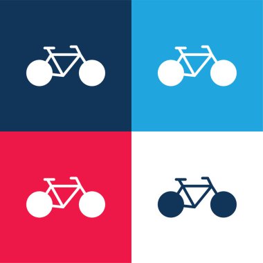 Bisiklet mavi ve kırmızı dört renk en az simge kümesi