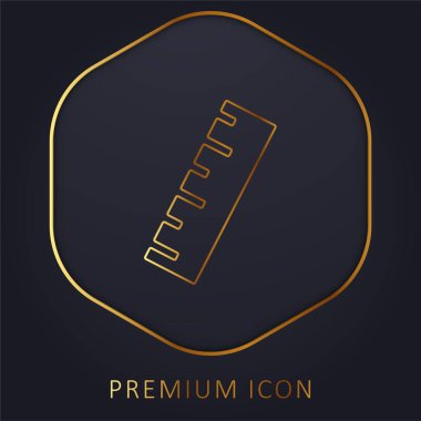 Siyah cetvel altın çizgi prim logosu veya simgesi