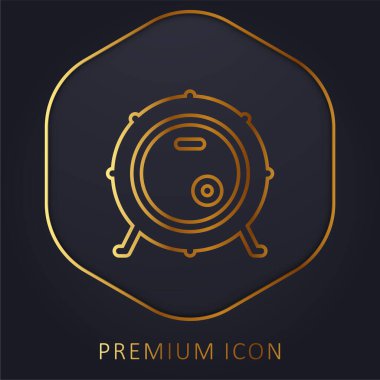 Bass Drum golden line premium logo or icon clipart