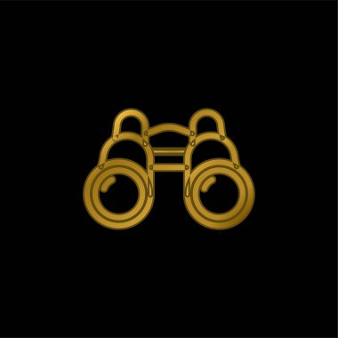 Dürbün altın kaplama metalik simge veya logo vektörü
