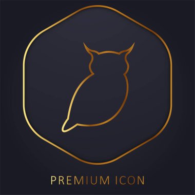 Big Owl golden line premium logo or icon clipart