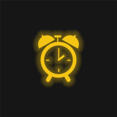 Yatak odası dairesel alarmlı saat aracı sarı parlak neon simge