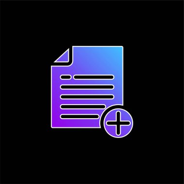 Dosya mavi gradyan vektör simgesi ekle