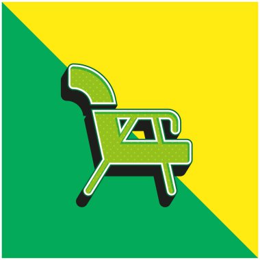 Armchair Green and yellow modern 3d vector icon logo clipart