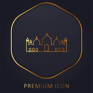 Badshahi Camii altın çizgisi logosu veya simgesi