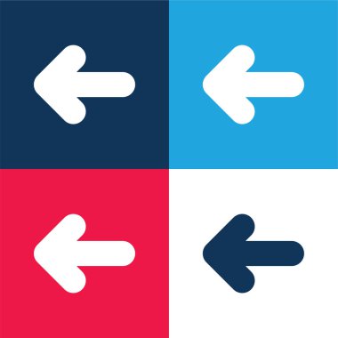 Arka mavi ve kırmızı dört renk minimal simge kümesi