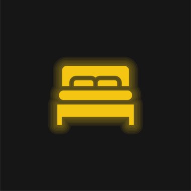 Yatak sarısı parlak neon simgesi