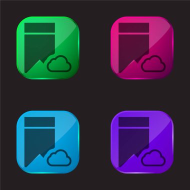 Yer imi dört renkli cam simge simgesi