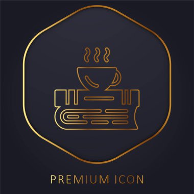 Altın çizgi premium logosunu veya simgesini kır
