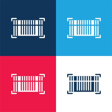 Barkod mavi ve kırmızı dört renk en küçük simge kümesi