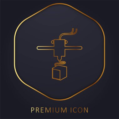 3d Yazıcı Değişkeni Altın Satır prim logosu veya simgesi