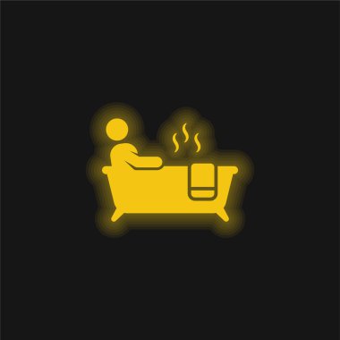 Banyo sarısı parlak neon simgesi