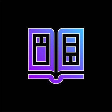 Kitap mavi gradyan vektör simgesi