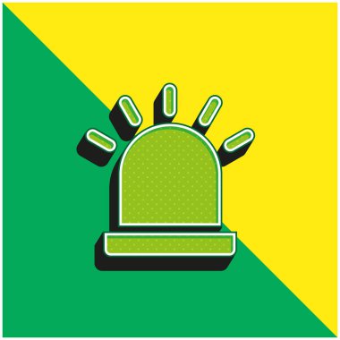 Uyarı Yeşil ve Sarı Modern 3D vektör simgesi logosu