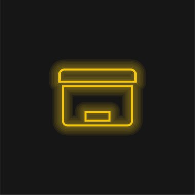 Ofis Kurumu için Kutu Aracı Sarı parlak neon simgesi