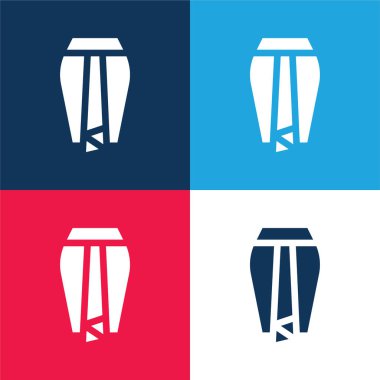 Batik Etek mavisi ve kırmızı dört renk simgesi seti