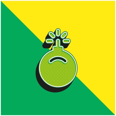 Bomba Yeşil ve Sarı modern 3D vektör simgesi logosu