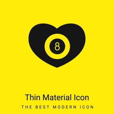 Billiards Heart With Eight Ball Inside minimal bright yellow material icon clipart