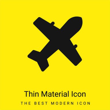 Airplane minimal bright yellow material icon clipart