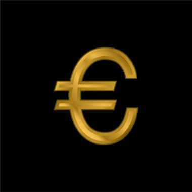 Büyük Euro Sembol altın kaplama metalik simge veya logo vektörü