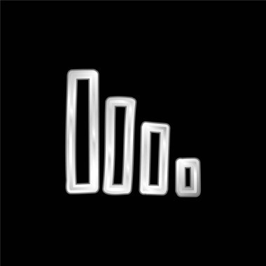 Çubuk Grafik El Çizimi Ana hatları gümüş kaplama metalik simge