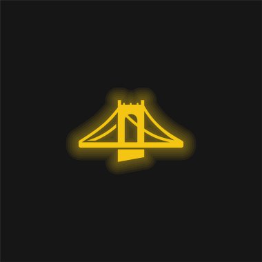 Bridge yellow glowing neon icon clipart