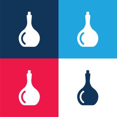 Big Bottle blue and red four color minimal icon set clipart