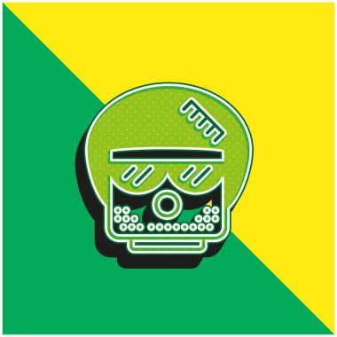 Afro yeşil ve sarı modern 3d vektör simgesi logosu