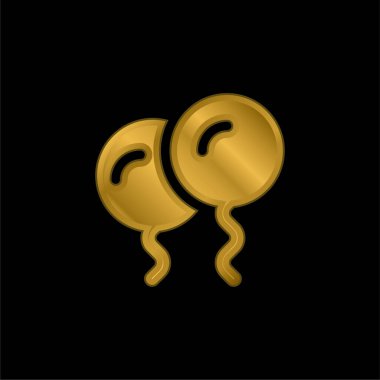 Balon altın kaplama metalik simge veya logo vektörü