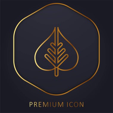 Bodhi Yaprak altın çizgisi logosu veya simgesi