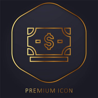 Banknote altın çizgisi prim logosu veya simgesi