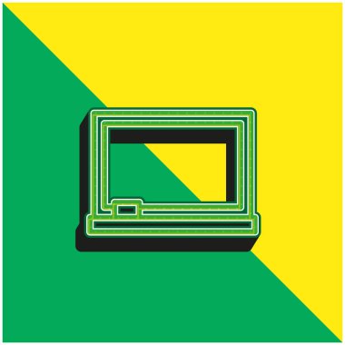 Karatahta Yeşil ve sarı modern 3D vektör simgesi logosu