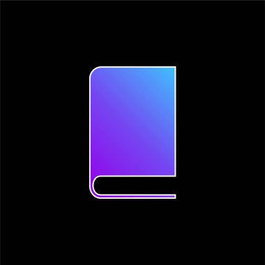 Siyah Kapaklı Mavi Gradyan vektör simgesi ile Kapanmış Kitap