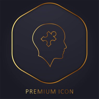 Bulmaca Parçası Altın Çizgili Kel Kafa logosu veya simgesi