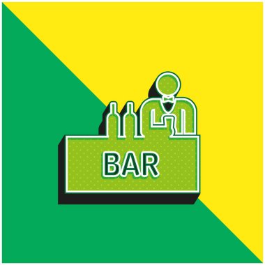 Barmen Green ve sarı modern 3D vektör simgesi logosu