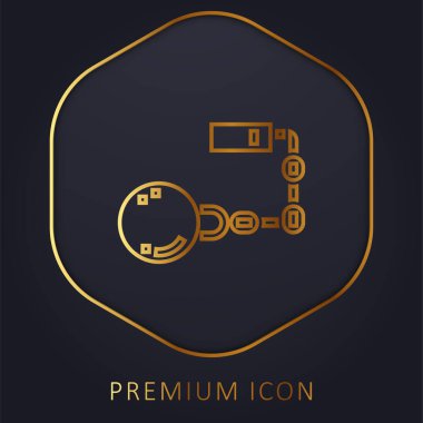 Ball golden line premium logo or icon clipart