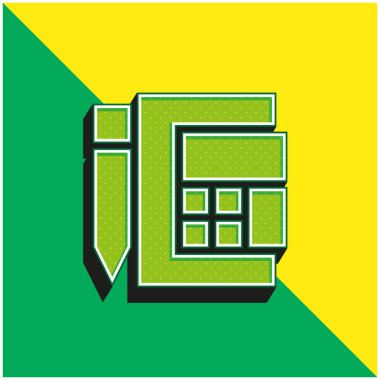 Muhasebe Yeşil ve Sarı Modern 3D vektör simgesi logosu