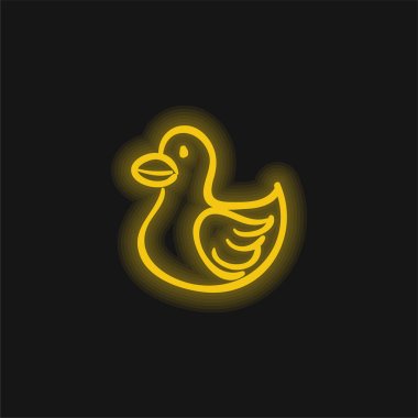 Bird Animal Shape Toy yellow glowing neon icon clipart
