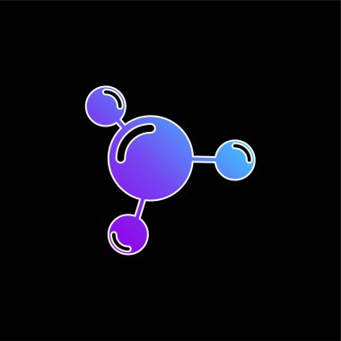 3 Molekül mavi gradyan vektör simgesi