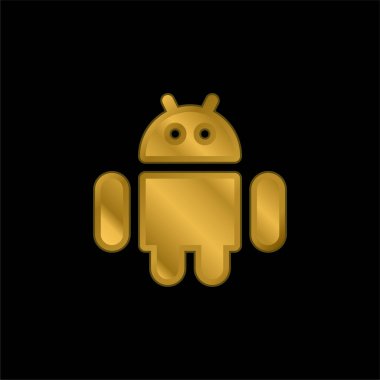 Android altın kaplama metalik simge veya logo vektörü