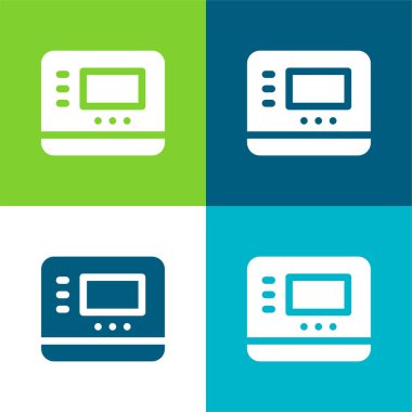 Batarya Düz 4 renk en küçük simge seti