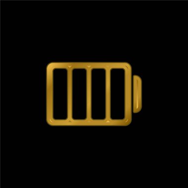 Dört Boş Bölmeli Batarya Altın kaplama metalik simge veya logo vektörü