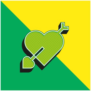 Ok Yeşil ve Sarı modern 3d vektör simgesi logosu