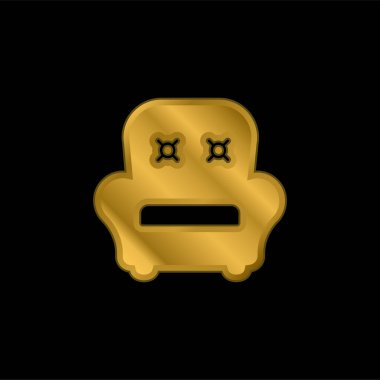 Koltuk altın kaplama metalik simge veya logo vektörü
