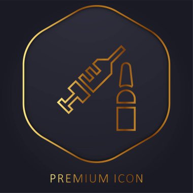 Botoks altın çizgisi prim logosu veya simgesi