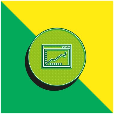 Ascendant Line Graphic On A Browser Window Inside A Circle Green and yellow modern 3d vector icon logo clipart