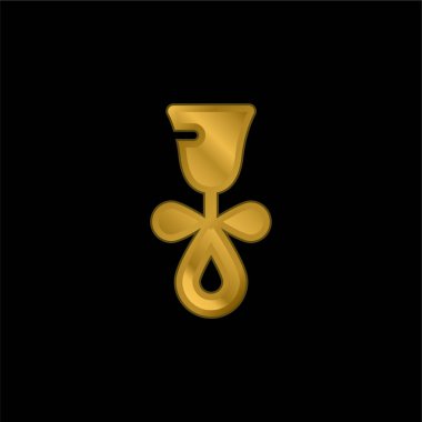 Zil tıkırtısı altın kaplama metalik simge veya logo vektörü