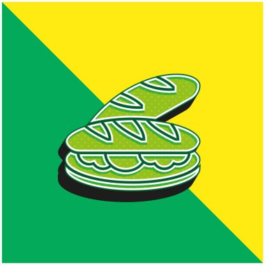 Baget yeşili ve sarı modern 3d vektör simgesi logosu