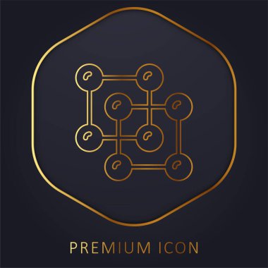 Atomlar altın çizgi prim logosu veya simgesi