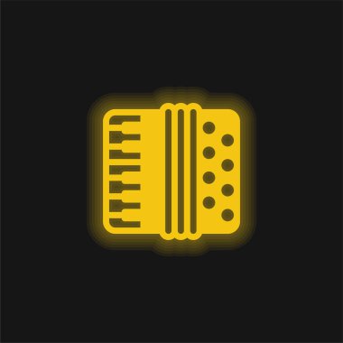 Akordeon sarısı parlak neon simgesi